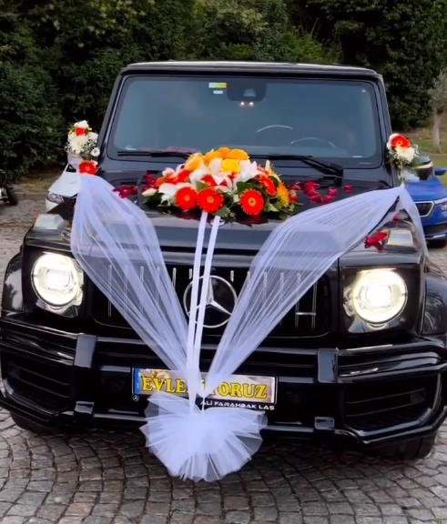 Mercedes decorated rental car